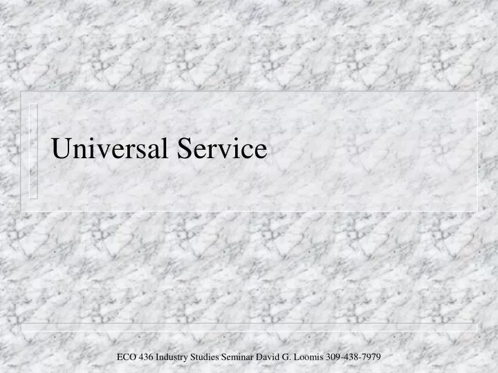universal service