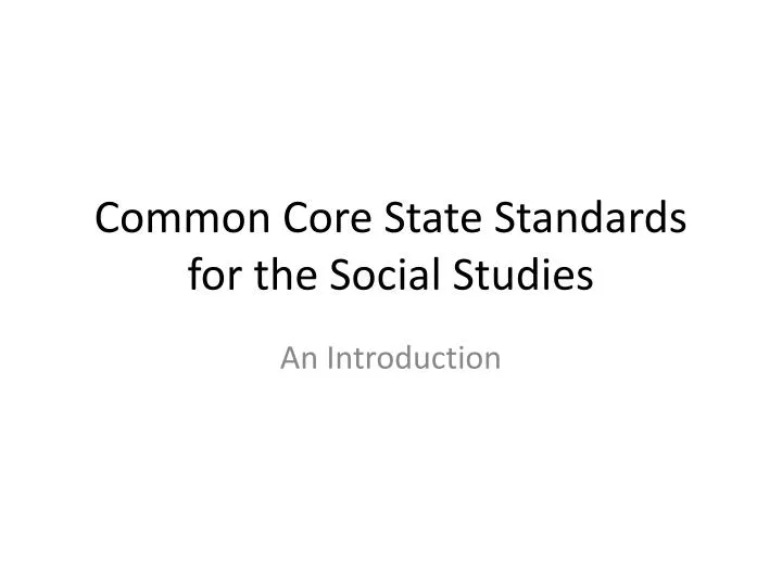 common core state standards for the social studies
