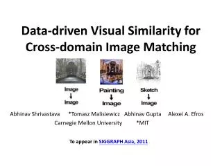 Data-driven Visual Similarity for Cross-domain Image Matching