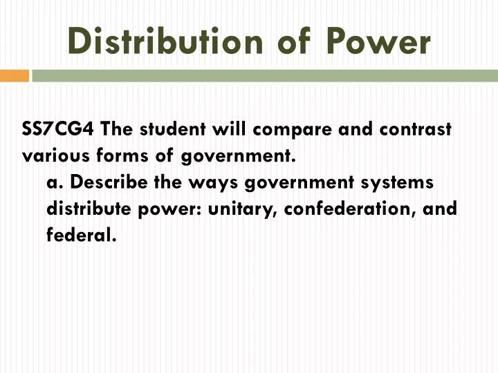 distribution of power