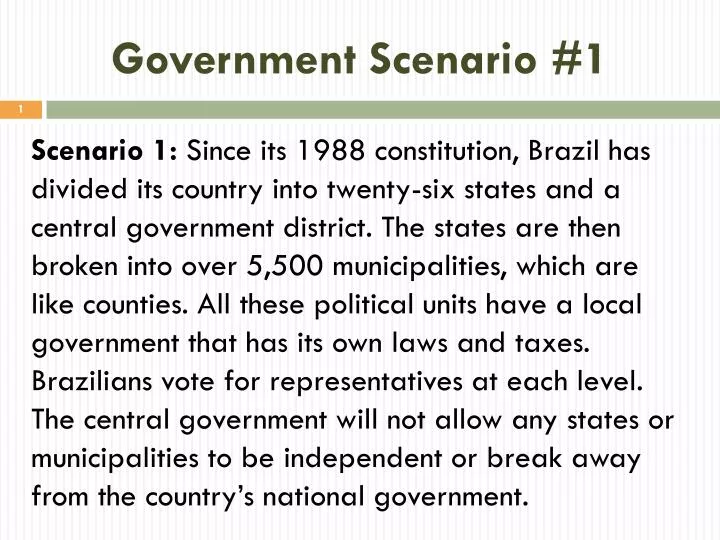 government scenario 1