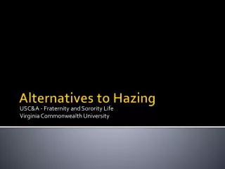 Alternatives to Hazing