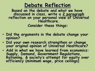 Debate Reflection
