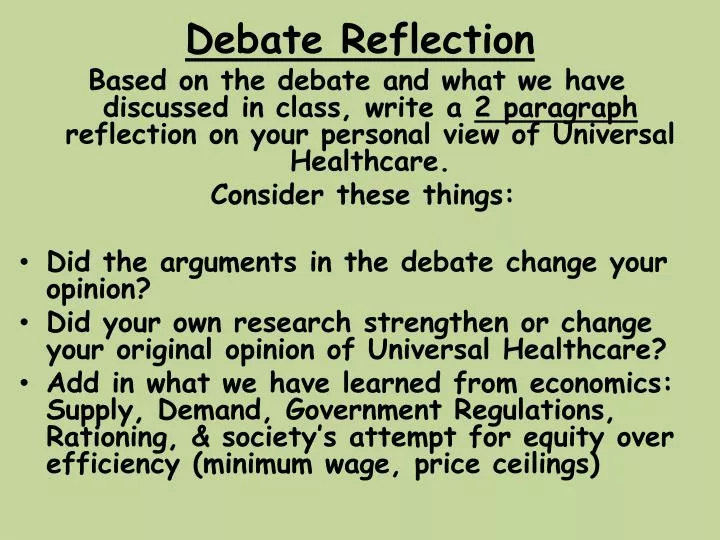 debate reflection