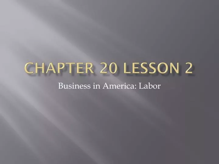 chapter 20 lesson 2