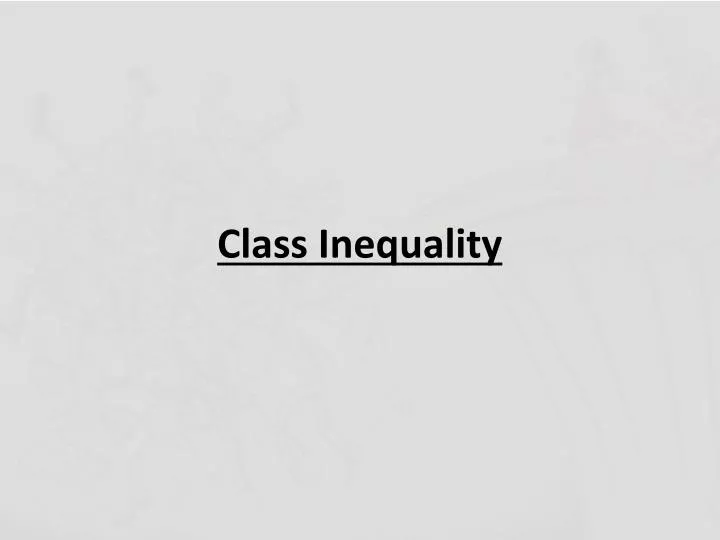 class inequality