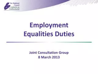 Employment Equalities Duties