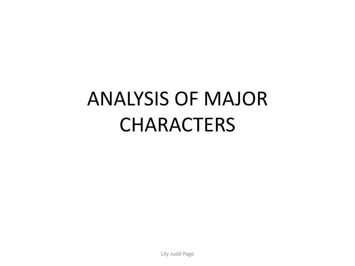 analysis of major characters