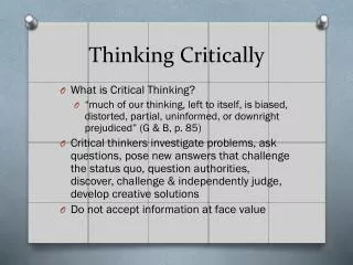 Thinking Critically