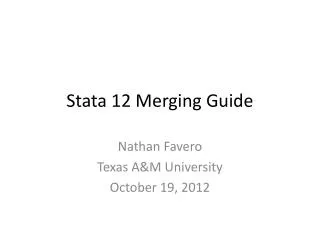 Stata 12 Merging Guide