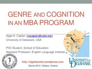 Genre and cognition in an mba program