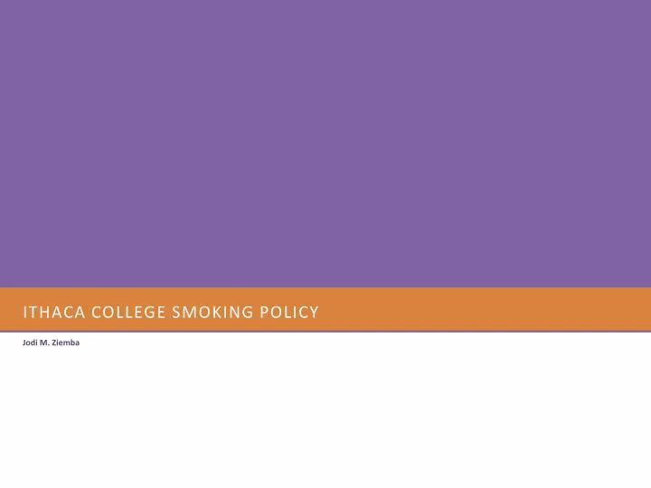 ithaca college smoking policy