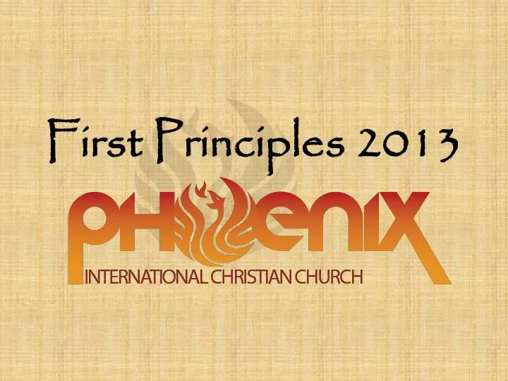 first principles 2013
