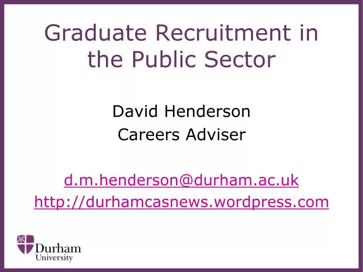 graduate recruitment in the public sector