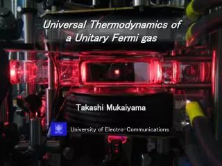 Universal Thermodynamics of a Unitary Fermi gas