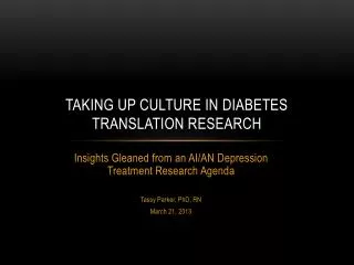 Taking Up culture in diabetes translation research