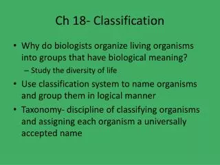 Ch 18- Classification