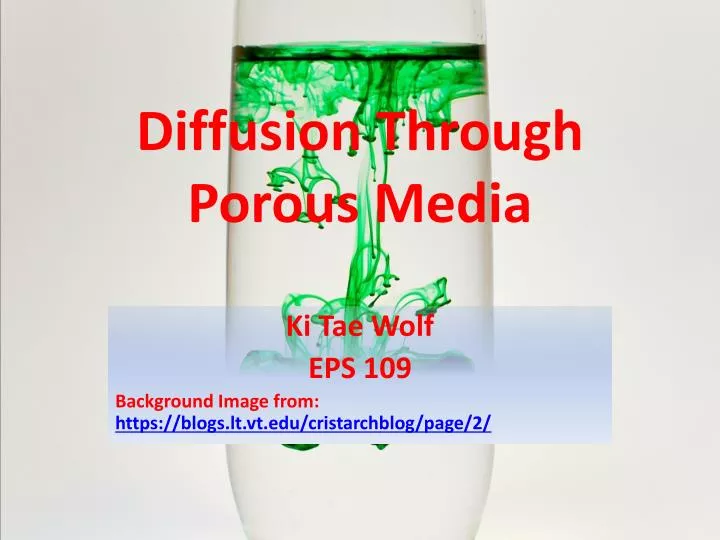 diffusion through porous media