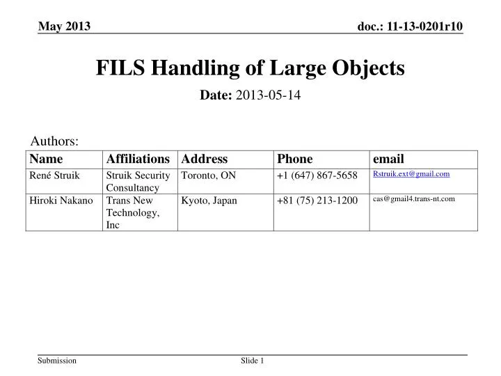 fils handling of large objects