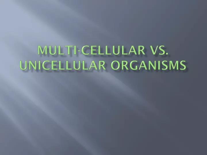 multi cellular vs unicellular organisms