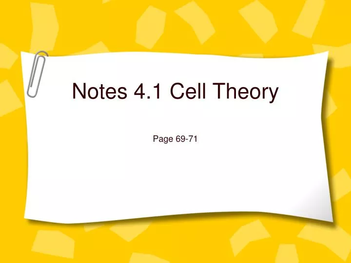 notes 4 1 cell theory