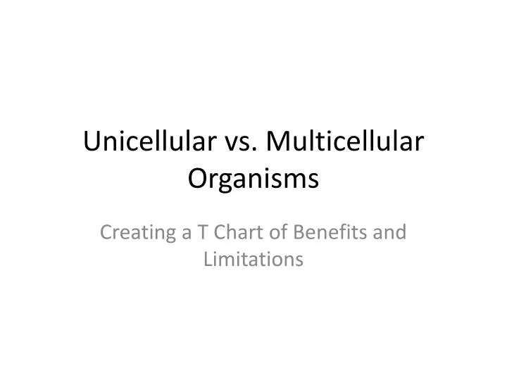 unicellular vs multicellular organisms