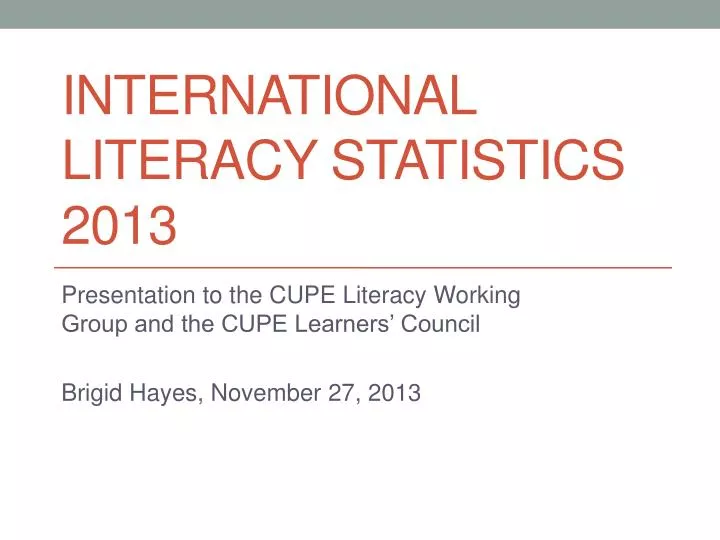 international literacy statistics 2013