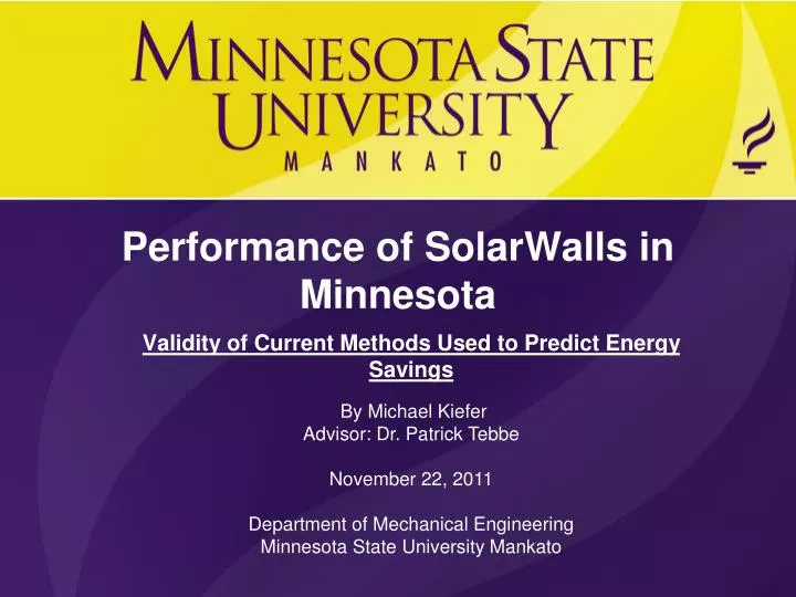 performance of solarwalls in minnesota