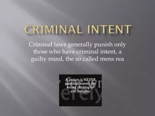 Criminal Intent