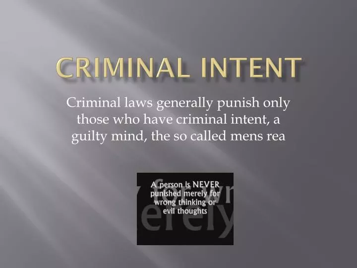 criminal intent