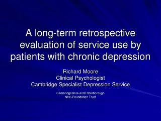 A long-term retrospective evaluation of service use by patients with chronic depression