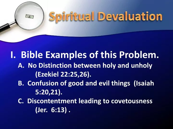 spiritual devaluation