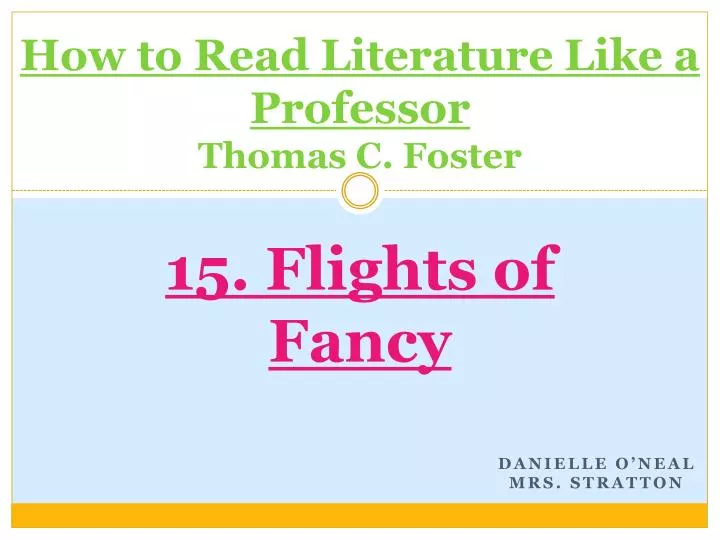 how to read literature like a professor thomas c foster