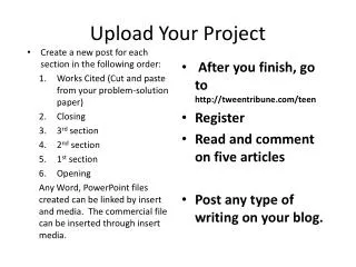 Upload Your Project
