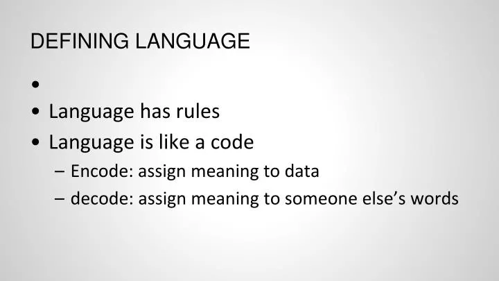 defining language