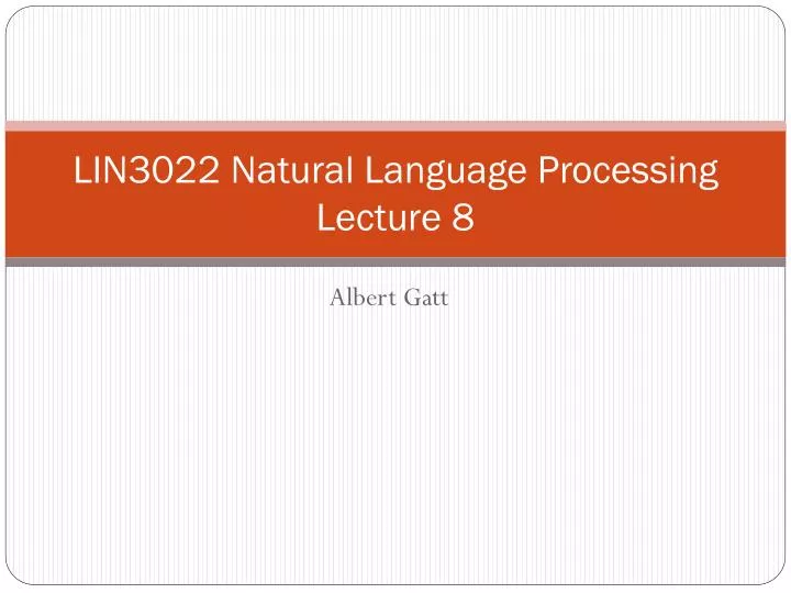 lin3022 natural language processing lecture 8