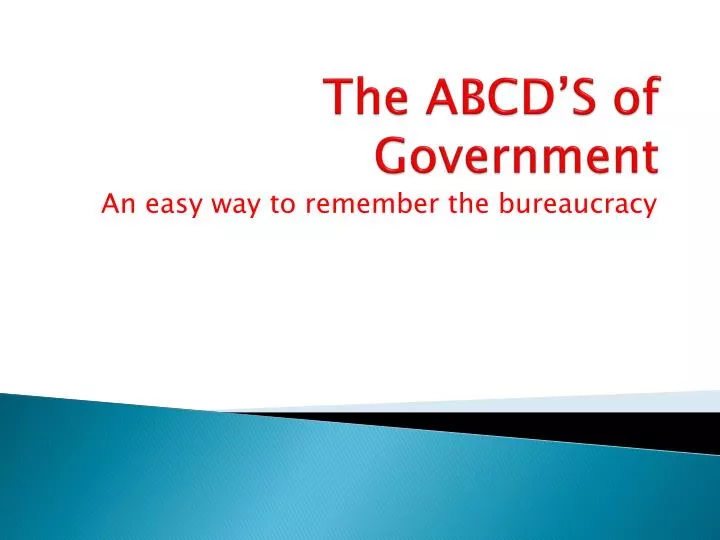 the abcd s of government