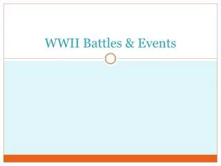 WWII Battles &amp; Events