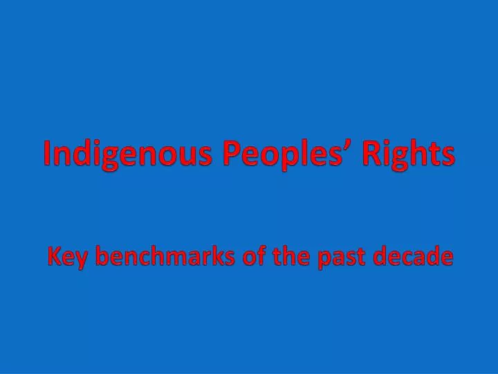 indigenous peoples rights