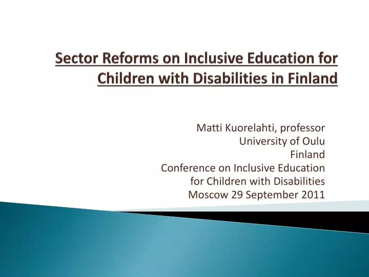 sector reforms on inclusive education for children with disabilities in finland