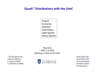 Quark *) Distributions with the LHeC