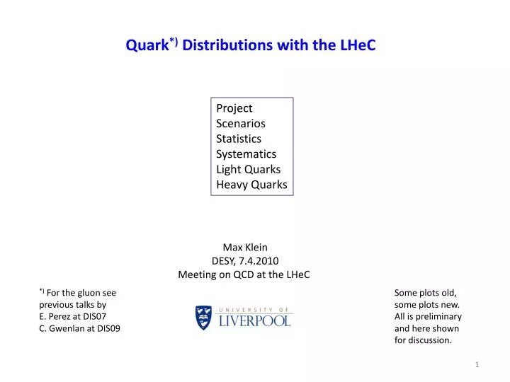 quark distributions with the lhec