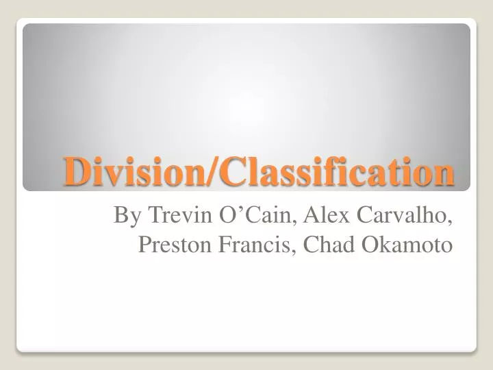 division classification