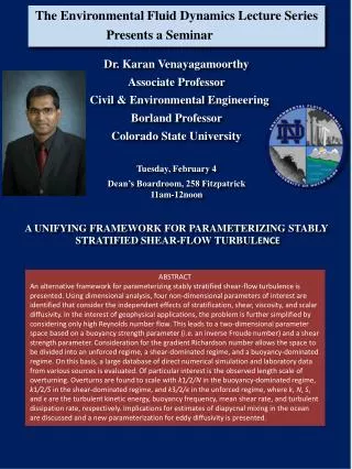 The Environmental Fluid Dynamics Lecture Series Presents a Seminar