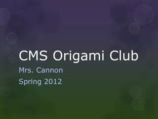 CMS Origami Club