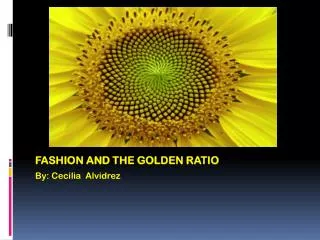 Fashion AND The Golden RATIO