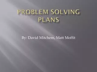 problem solving plans