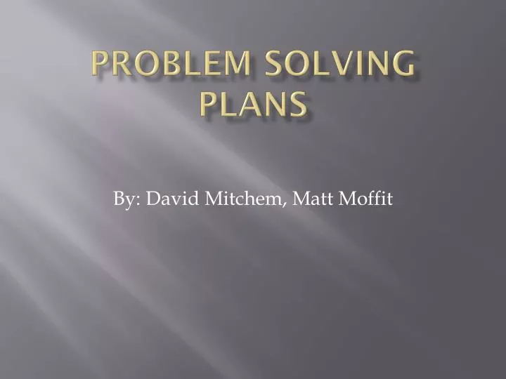 problem solving plans