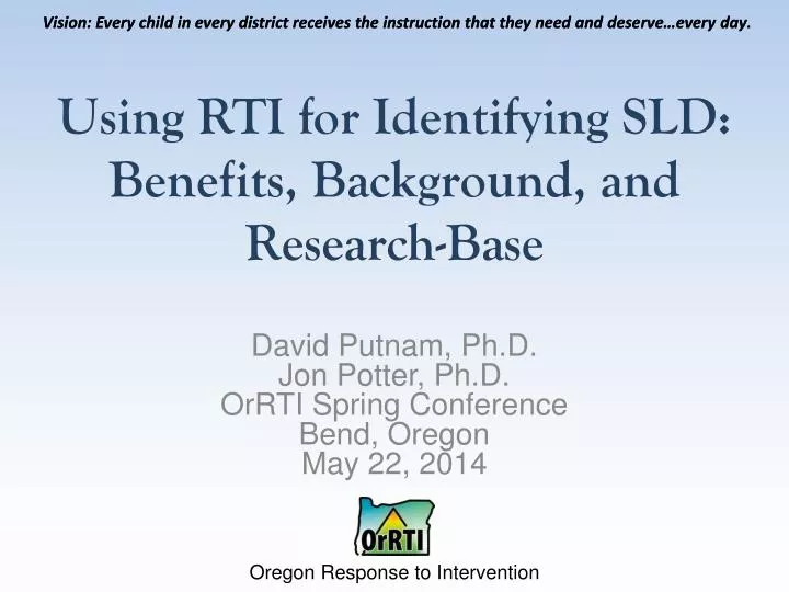 using rti for identifying sld benefits background and research base