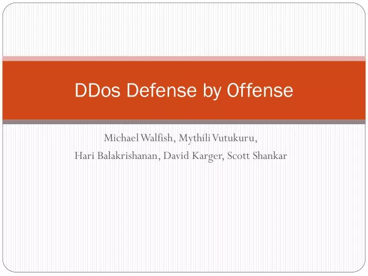 ddos defense by offense